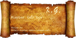 Kuster Gábor névjegykártya